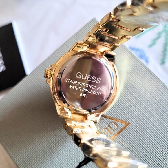 Guess Women's Gold Swarovski Crystals Dress Watch - Picture 5 of 6